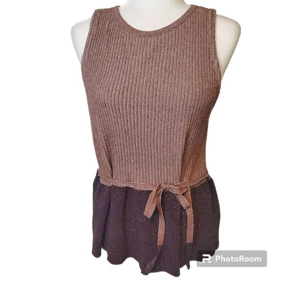 Moth Anthropologie Riella Pink Purple Shimmer Tank L - Picture 2 of 12